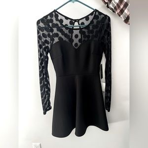 NWT fun little black dress with polka dots